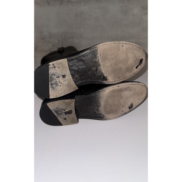 Frye 'Jayden Button' Tall Riding Boot Black Size 6.5 B $425 Leather Zip - Picture 5 of 8